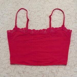 Skims Pink Lace Trim Cami Top